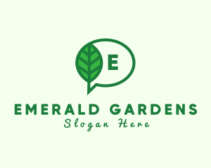 Natural Leaf Environment Chat  logo design