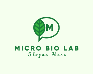 Natural Leaf Environment Chat  logo design