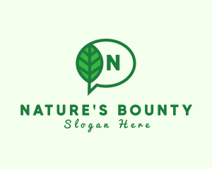 Natural Leaf Environment Chat  logo design