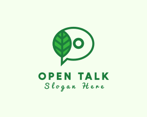 Natural Leaf Environment Chat  logo design