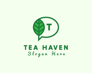 Natural Leaf Environment Chat  logo design