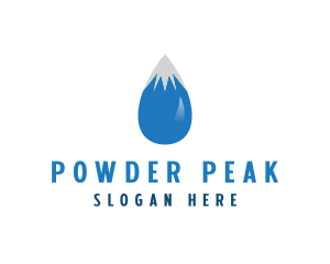 Ski - Water Droplet Mountain logo design