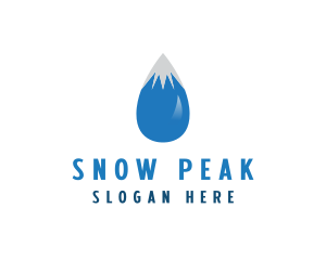 Skiing - Water Droplet Mountain logo design