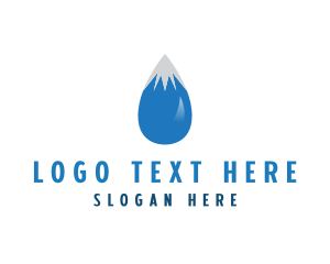 High - Water Droplet Mountain logo design