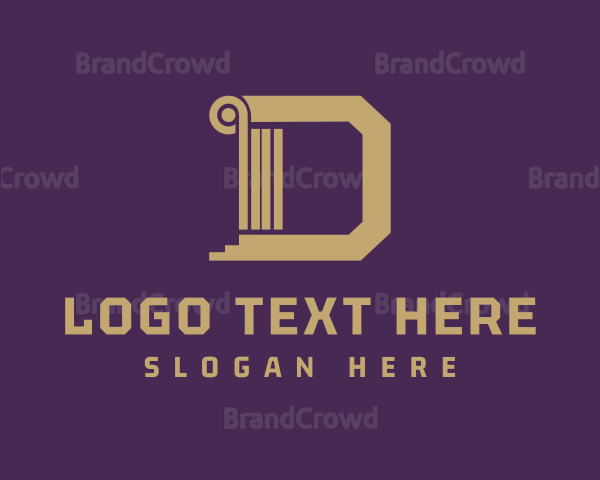 Golden Letter D Logo