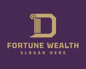 Fortune - Golden Letter D logo design