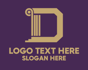 Text - Golden Letter D logo design