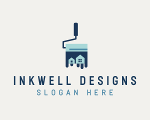 House - Paint Roller House Painter logo design