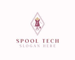 Spool - Fashion Sewing Mannequin logo design