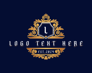 High End - Royal Leaf Shield logo design