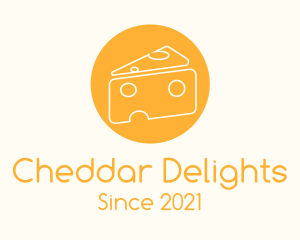 Cheddar - Swiss Cheese Slice logo design