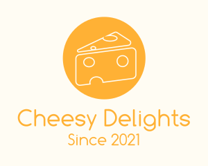 Cheesy - Swiss Cheese Slice logo design