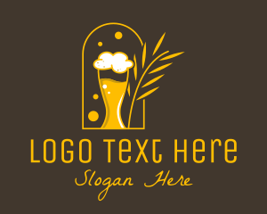 Beer Glass - Beer Mug Wheat logo design