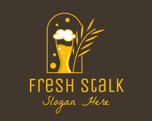 Stalk - Beer Mug Wheat logo design