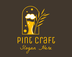 Pint - Beer Mug Wheat logo design