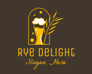 Rye - Beer Mug Wheat logo design