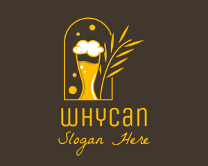 Draught Beer - Beer Mug Wheat logo design