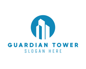 Simple Skyscraper Building logo design