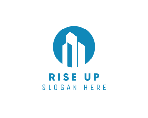 Simple Skyscraper Building logo design