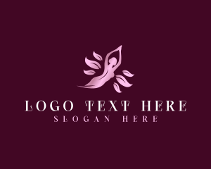Yoga - Flower Massage Self Care logo design
