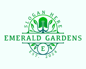 Botanical Shovel Gardening logo design