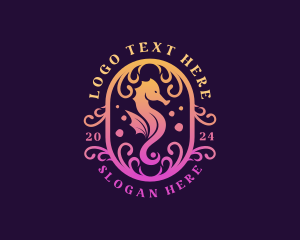 Animal - Seahorse Luxury Ornament logo design