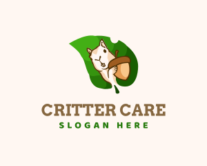 Critter - Squirrel Nut Leaf logo design