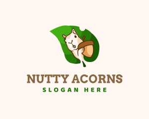 Squirrel Nut Leaf logo design