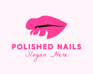 Nail Polish Sexy Lips logo design