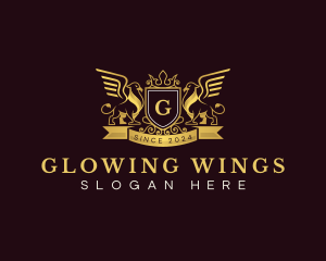 Crown Griffin Wings logo design