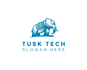 Tusk - Indian Elephant Safari logo design