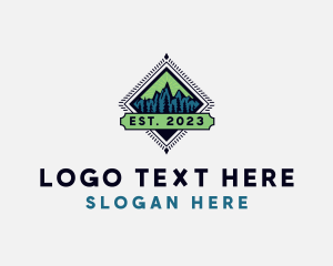 Mountain Guiding - Mountain Forest Valley logo design