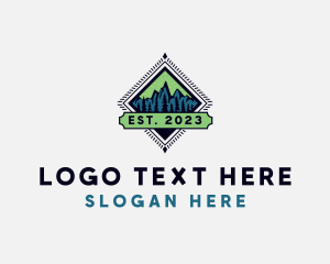 Pine Trees - Mountain Forest Valley logo design