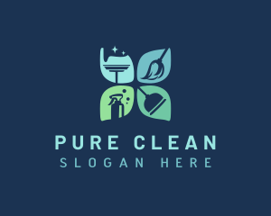 Housekeeping Cleaning Sanitation logo design