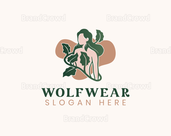 Nude Woman Leaf Logo