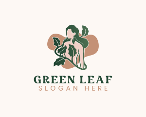 Nude Woman Leaf logo design