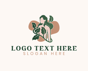 Masseuse - Nude Woman Leaf logo design