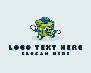 Mascot - Garbage Can Trash Bin logo design