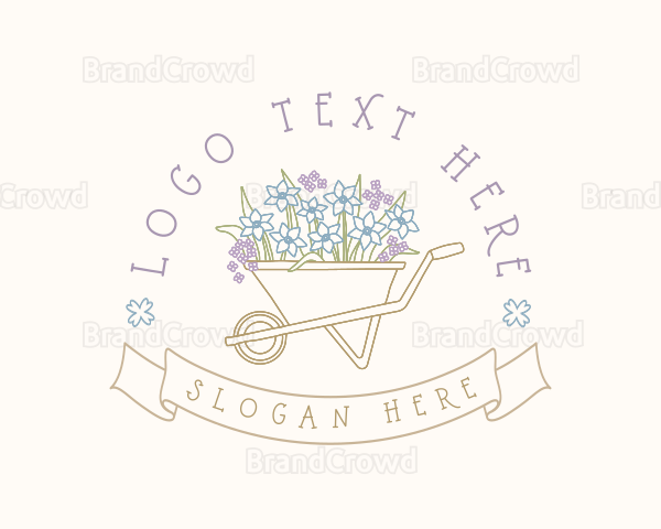 Garden Flower Wheelbarrow Logo