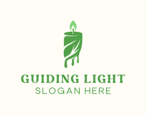 Candle Light Leaf  logo design