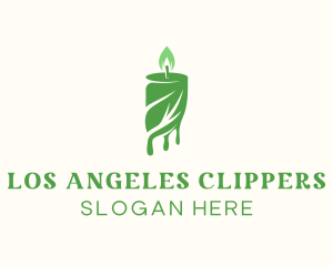 Candle Maker - Candle Light Leaf logo design