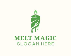 Melt - Candle Light Leaf logo design