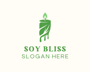 Soy - Candle Light Leaf logo design