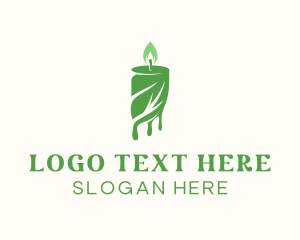 Life - Candle Light Leaf logo design