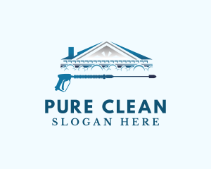 Pressure Washing Roof Cleaning logo design