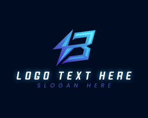Letter B - Lightning  Energy Volt logo design