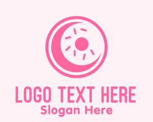 Bakery - Pink Donut Moon logo design
