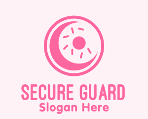 Dessert - Pink Donut Moon logo design