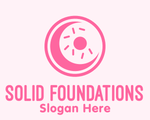 Sweet - Pink Donut Moon logo design