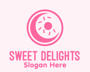 Pink Donut Moon logo design